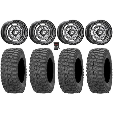 Sedona Rift 14" Wheels Grey 28" Rock-A-Billy Tires Kawasaki Mule Pro FXT