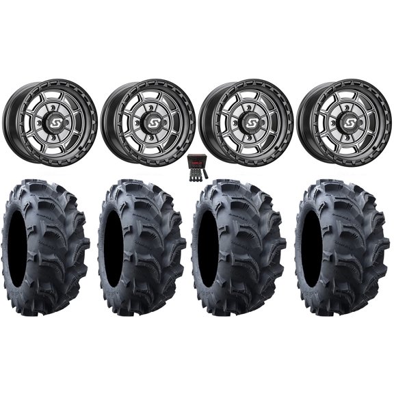 Sedona Rift 14" Wheels Grey 28" Vampire II Tires Sportsman RZR Ranger