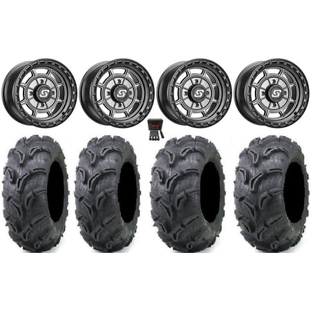 Sedona Rift 14" Wheels Grey 28" Zilla Tires Kawasaki Mule Pro FXT