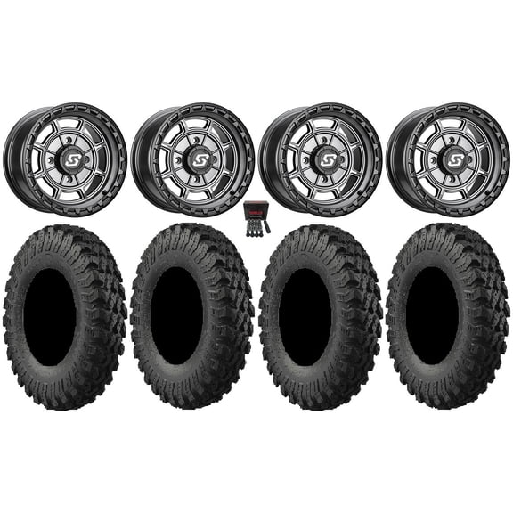 Sedona Rift 14" Wheels Grey 32" MotoRally Tires Sportsman 550 850 1000