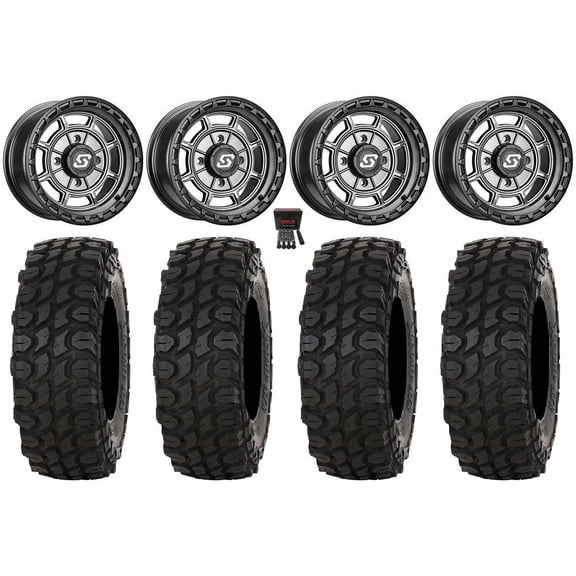 Sedona Rift 14" Wheels Grey 32" XComp ATR Tires Kawasaki Mule Pro FXT