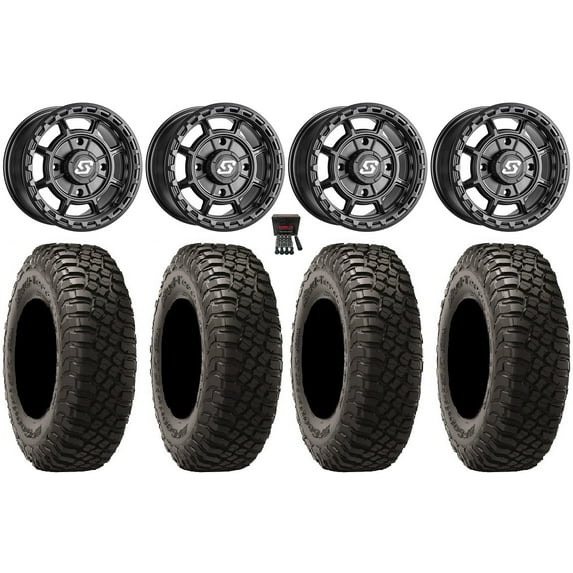 Sedona Rift 15x6 Wheels Black 32" BFG KM3 Tires Can-Am Maverick X3 / Honda Pioneer 1000 / Talon
