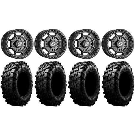 Sedona Rift 15x6 Wheels Black 32" Carnivore Tires Sportsman RZR Ranger