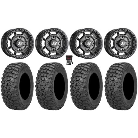Sedona Rift 15x6 Wheels Black 32" Trail Saw RT Tires Sportsman RZR Ranger