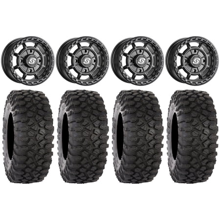 Sedona Rift 15x6 Wheels Black 32" XC450 Tires Sportsman RZR Ranger