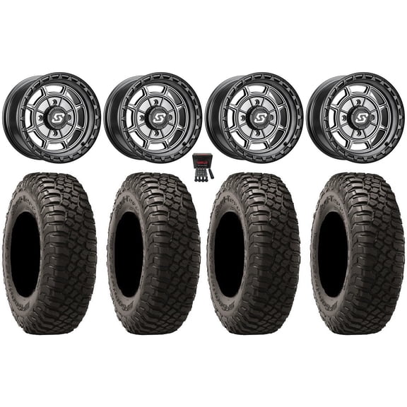 Sedona Rift 15x6 Wheels Grey 32" BFG KM3 Tires Polaris RZR XP 1000 / PRO XP / Ranger XP 900/1000