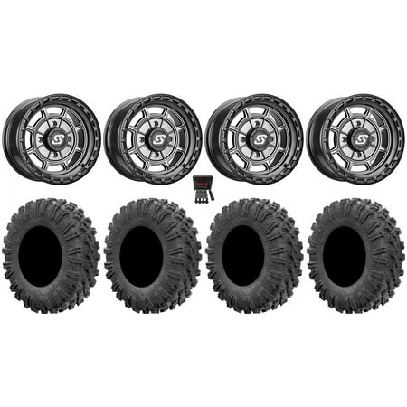 Sedona Rift 15x6 Wheels Grey 32" MotoRavage Tires Sportsman RZR Ranger