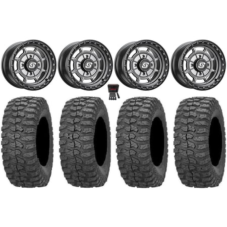 Sedona Rift 15x6 Wheels Grey 32" Rock-A-Billy Tires Sportsman RZR Ranger