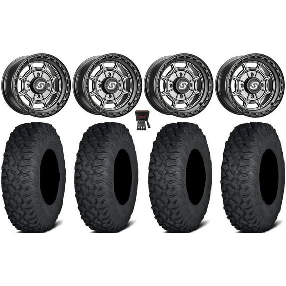 Sedona Rift 15x6 Wheels Grey 35" Coyote Tires Polaris RZR XP 1000 / PRO XP / Ranger XP 900/1000