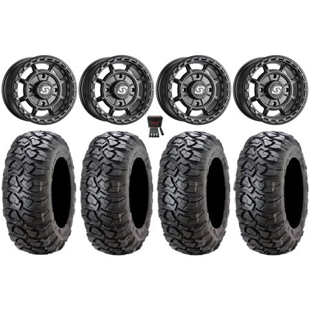 Sedona Rift 15x7 Wheels Black 32" Ultracross Tires Sportsman RZR Ranger