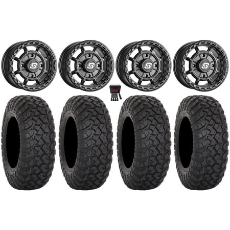 Sedona Rift 15x7 Wheels Black 35" RT320 Tires Sportsman RZR Ranger
