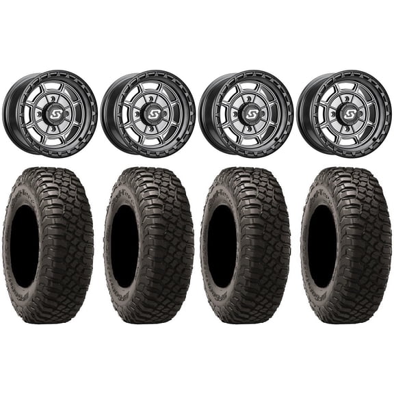 Sedona Rift 15x7 Wheels Grey 30" BFG KM3 Tires Polaris RZR XP 1000 / PRO XP / Ranger XP 900/1000