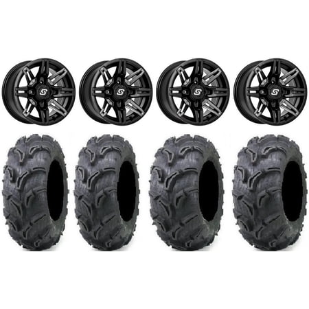 Sedona Rukus 14" Black Wheels 27" Zilla Tires Kawasaki Mule Pro FXT