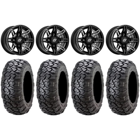 Sedona Rukus 14" Black Wheels 28" Ultracross Tires Kawasaki Mule Pro FXT