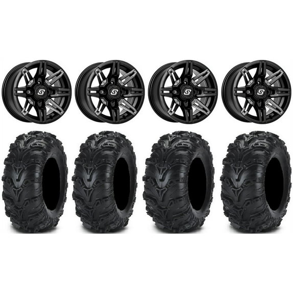 Sedona Rukus 14" Black Wheels 30" Mud Lite II Tires Can-Am Commander Maverick Renegade Outlander Defender