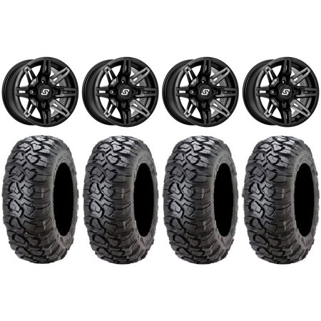 Sedona Rukus 14" Wheels Black +30mm 31" Ultracross Tires Sportsman RZR Ranger