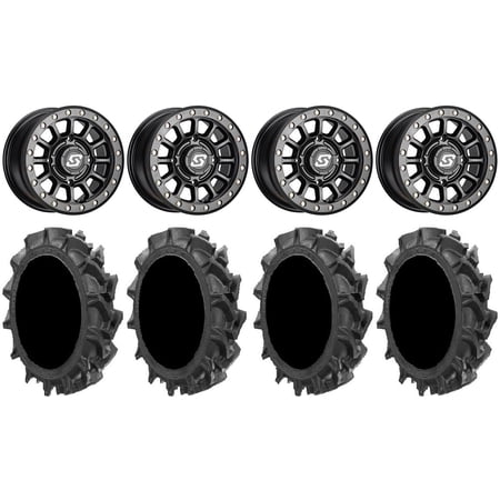 Sedona Sano Bdlk 14" Wheels Bk +30mm 31" MotoHavok Tires Sportsman RZR Ranger