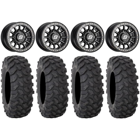 Sedona Sano Bdlk 14" Wheels Bk +30mm 32" XTR370 Tires Sportsman RZR Ranger
