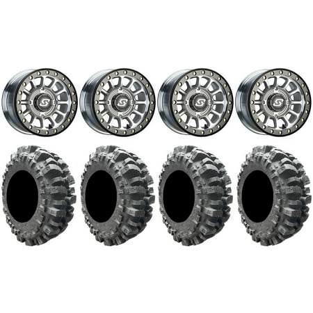 Sedona Sano Bdlk 14" Wheels Ct +30mm 28" Bogger Tires Can-Am Commander Maverick Renegade Outlander Defender