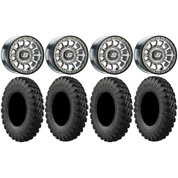Sedona Sano Bdlk 14" Wheels Ct +30mm 28" MotoRallyTires Can-Am Maverick X3 / Honda Pioneer 1000 / Talon