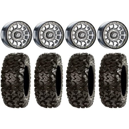 Sedona Sano Bdlk 14" Wheels Ct +30mm 28" Rip Saw Tires Sportsman RZR Ranger