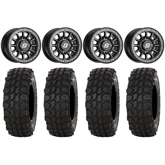 Sedona Sano Bdlk 15x6 Wheels Bk 32" XComp ATR Tires Can-Am Maverick X3 / Honda Pioneer 1000 / Talon