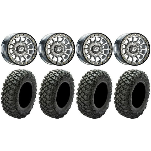 Sedona Sano Bdlk 15x6 Wheels Ct 32" Crawler XG Tires Can-Am Maverick X3 / Honda Pioneer 1000 / Talon