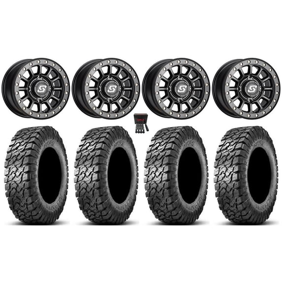 Sedona Sano Bdlk 15x7 Wheels Bk 32" Predator Tires Can-Am Commander Maverick Renegade Outlander Defender