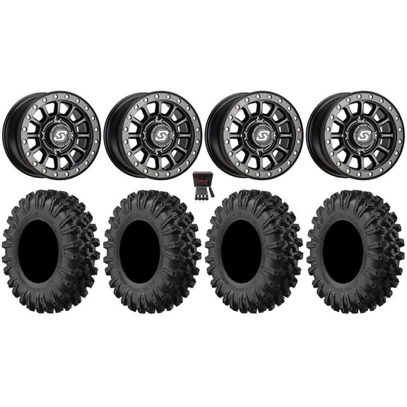 Sedona Sano Bdlk 15x7 Wheels Bk 35" MotoRavage XL Tires Sportsman RZR Ranger