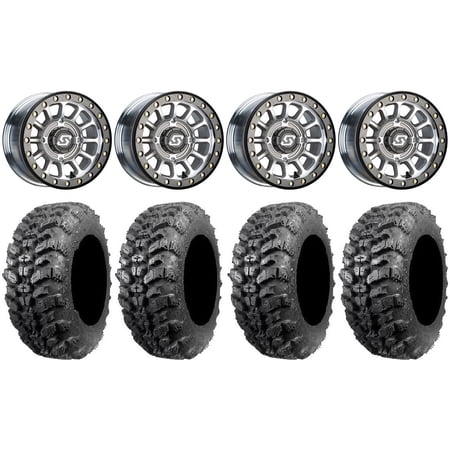Sedona Sano Bdlk 15x7 Wheels Ct 28" Sniper 920 Tires Kawasaki Mule Pro FXT