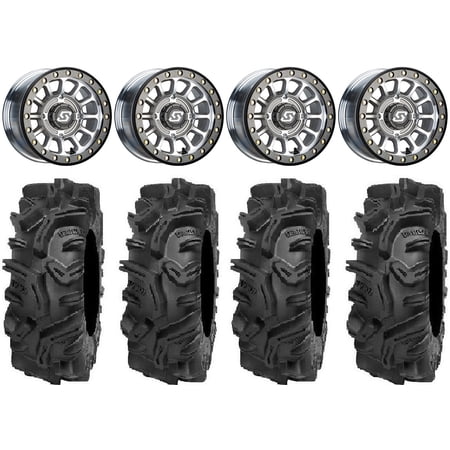 Sedona Sano Beadlock 14" Wheels Cast 30" Mudda Inlaw Tires Kawasaki Mule Pro FXT