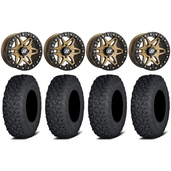 Sedona Split 6 14" Wheels Br +30mm 27" Coyote Tires Sportsman RZR Ranger