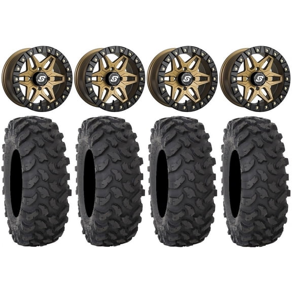 Sedona Split 6 14" Wheels Br +30mm 27" XTR370 Tires Sportsman 550 850 1000