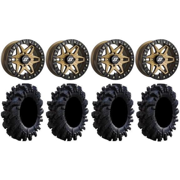Sedona Split 6 14" Wheels Br +30mm 30" Intimidator Tires Sportsman RZR Ranger