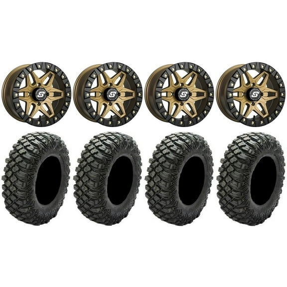 Sedona Split 6 14" Wheels Br +30mm 32" Crawler XG Tires Sportsman RZR Ranger
