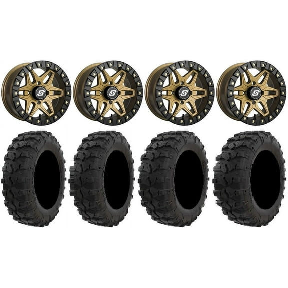 Sedona Split 6 Bdlk 14" Br Wheels 26" Dual Threat Tires Can-Am Commander Maverick Renegade Outlander Defender