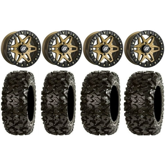 Sedona Split 6 Bdlk 14" Br Wheels 26" Rip Saw Tires Can-Am Commander Maverick Renegade Outlander Defender