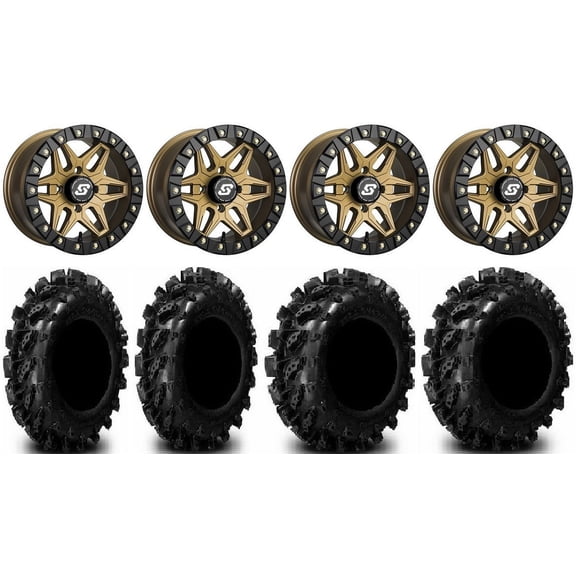 Sedona Split 6 Bdlk 14" Br Wheels 27" Swamp Lite Tires Can-Am Maverick X3 / Honda Pioneer 1000 / Talon