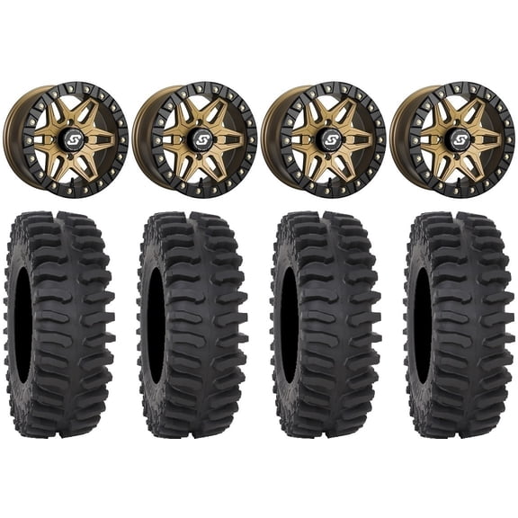 Sedona Split 6 Bdlk 14" Br Wheels 27" XT400 Tires Can-Am Maverick X3 / Honda Pioneer 1000 / Talon