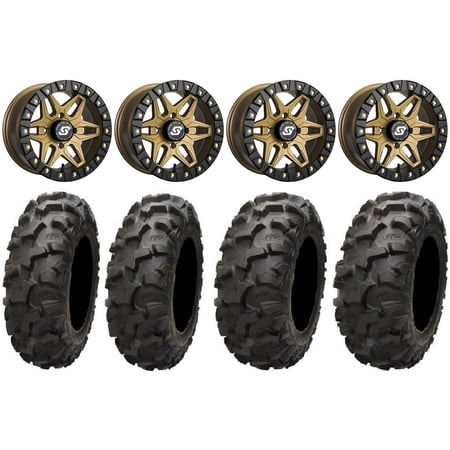Sedona Split 6 Bdlk 14" Br Wheels 28" Blackwater Tires Kawasaki Mule Pro FXT