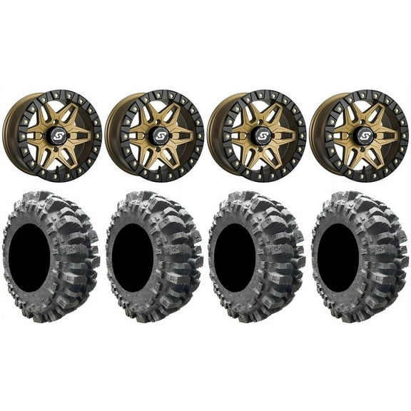 Sedona Split 6 Bdlk 14" Br Wheels 28" Bogger Tires Sportsman RZR Ranger