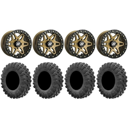 Sedona Split 6 Bdlk 14" Br Wheels 28" MotoRavage Tires Kawasaki Mule Pro FXT