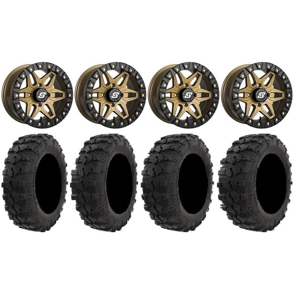 Sedona Split 6 Bdlk 14" Br Wheels 29" Dual Threat Tires Can-Am Commander Maverick Renegade Outlander Defender