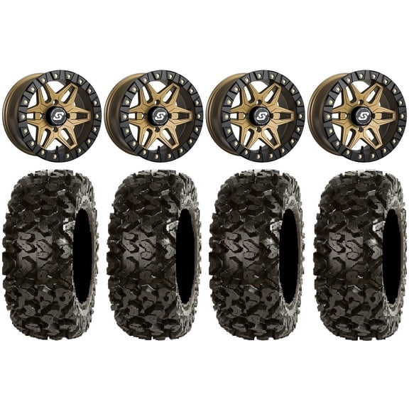 Sedona Split 6 Bdlk 14" Br Wheels 30" Rip Saw Tires Can-Am Commander Maverick Renegade Outlander Defender