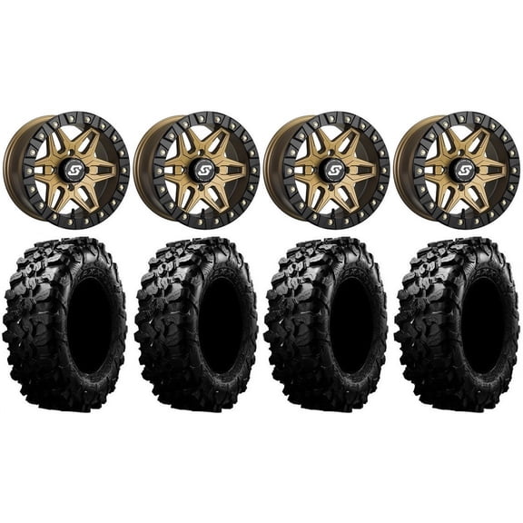 Sedona Split 6 Bdlk 14" Wheels Br +30mm 30" Carnivore Tires Polaris RZR XP 1000 / PRO XP / Ranger XP 900/1000