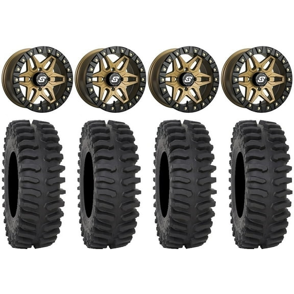 Sedona Split 6 Bdlk 14" Wheels Br +30mm 30" XT400 Tires Polaris RZR XP 1000 / PRO XP / Ranger XP 900/1000