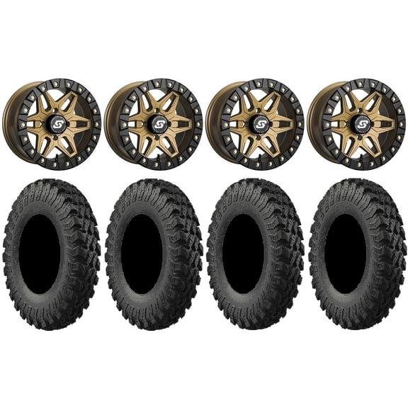 Sedona Split 6 Bdlk 15" Br Wheels 33" MotoRally Tires Can-Am Commander Maverick Renegade Outlander Defender
