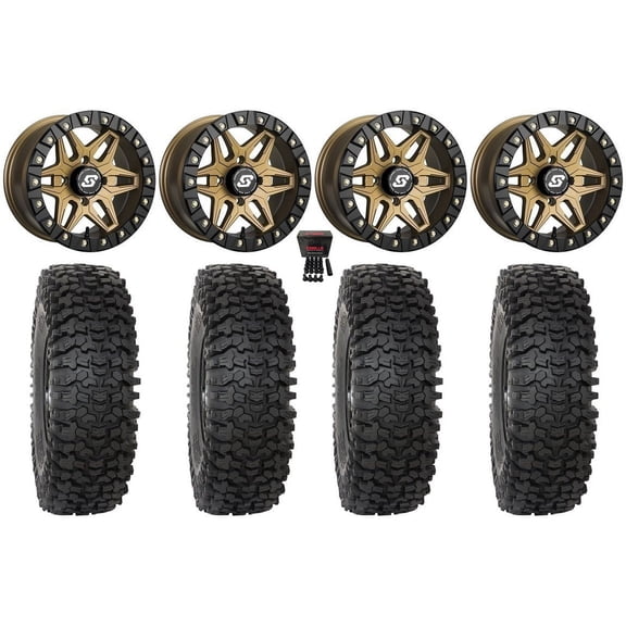 Sedona Split 6 Bdlk 15" Wheels Br 32" RC500S Sticky Tires Can-Am Maverick X3 / Honda Pioneer 1000 / Talon