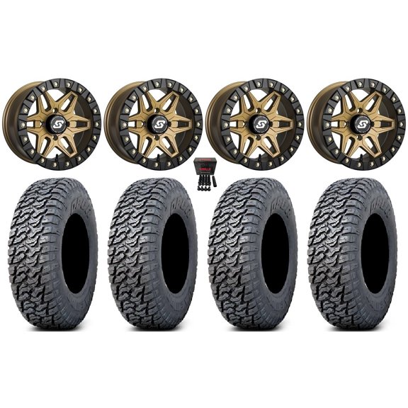 Sedona Split 6 Bdlk 15" Wheels Br 33" Daemon Tires Sportsman RZR Ranger