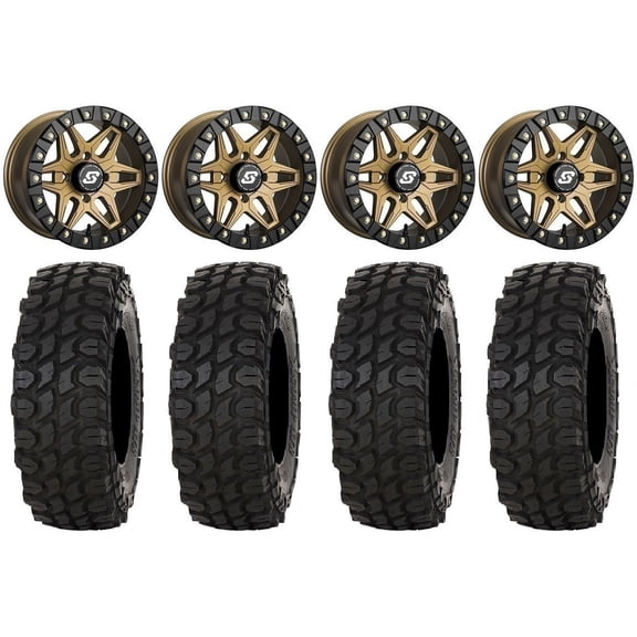 Sedona Split 6 Bdlk 15" Wheels Br 35" XComp ATR Tires Can-Am Commander Maverick Renegade Outlander Defender